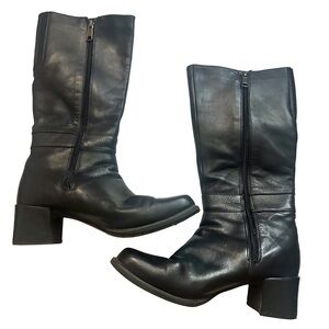 Naturalizer Women’s Black Heeled Zip-Up Leather Boots Fall Academia Size 8.5 M